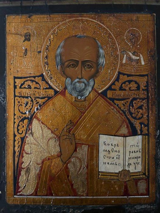 Icoon - Nikolaas de Wonderdoener - Hout, Antiek en Kunst, Kunst | Niet-Westerse kunst