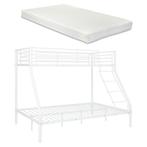 Metalen stapelbed kinderbed met matrassen 210x147,5x168 wit, Verzenden, Nieuw