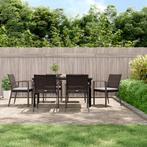 vidaXL 7-delige Tuinset met kussens poly rattan en staal, 6 zitplaatsen, Nieuw, Tuinset, Verzenden