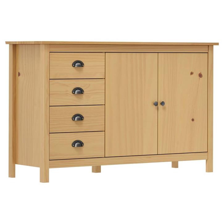 vidaXL Dressoir Hill 130x40x80 cm massief grenenhout, Huis en Inrichting, Kasten | Dressoirs, 25 tot 50 cm, Nieuw, 100 tot 150 cm