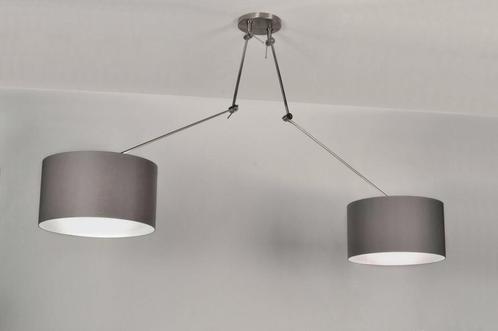 Rietveld Hanglampen - Grijs, Taupe - Stof, Huis en Inrichting, Lampen | Hanglampen, Verzenden