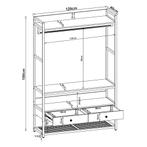 Kledingrek Isen 180x120x40 cm zwart en walnootkleurig [en.ca, Verzenden, Nieuw