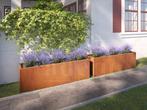 Adeqo cortenstaal plantenbak rechthoek 200 x 40 x 80 cm, 100 cm of meer, Verzenden, Nieuw, Metaal