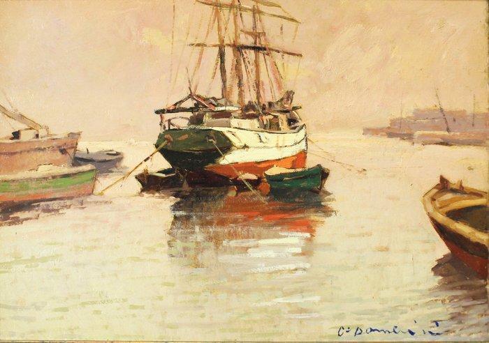 Carlo Domenici - Veliero alla Fonda, Antiek en Kunst, Kunst | Schilderijen | Klassiek