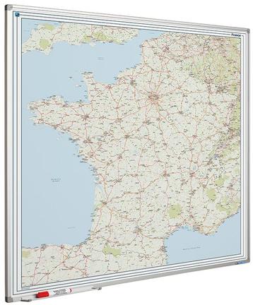 Whiteboard landkaart - Frankrijk wegenkaart