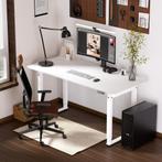 Bureau Kirkkonummi zit sta elektrisch 160x75x72-117 cm wit p, Huis en Inrichting, Bureaus, Verzenden, Nieuw