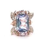 Zonder Minimumprijs - Ring - 9 kt. Roségoud, Zilver Topaas -, Sieraden, Tassen en Uiterlijk, Ringen, Nieuw