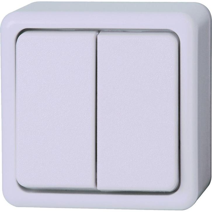 KOPP - Serieschakelaar - Standard - Opbouw - Dubbel, Doe-het-zelf en Verbouw, Elektra en Kabels, Nieuw, Ophalen of Verzenden