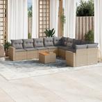 vidaXL 11-delige Loungeset met kussens poly rattan gemengd, Tuin en Terras, Verzenden, Nieuw, Rotan, Loungeset