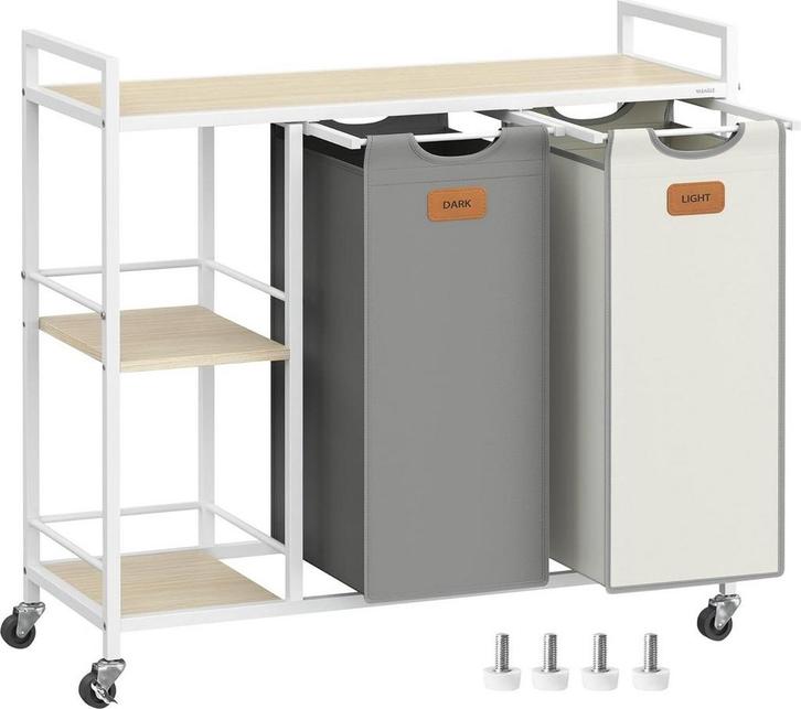 Waswagen met wasmand 2 vakken - 100 l - wassorteerder - 87, Tuin en Terras, Overige Tuin en Terras, Verzenden