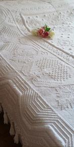 Spectaculaire linnen quilt gemaakt op een handgetouwen -