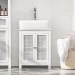 Badkamerkast onder wastafel met rasterdeuren en plank, Verzenden, Nieuw