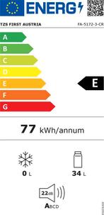 TZS First Austria Mini koelkast - Minibar - 40 liter - Vrijs, Verzenden, Zo goed als nieuw