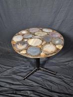 Epoxy Agate Table - New - Bijzettafel - Agaat, Staal, epoxy