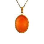 Gouden hanger met camee 14 krt, Sieraden, Tassen en Uiterlijk, Kettinghangers, Ophalen of Verzenden, Nieuw