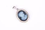 Hanger - 14 karaat Witgoud - Diamant - laag steen camee, Sieraden, Tassen en Uiterlijk