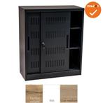 Schuifdeurkast -  Basic - Zwart - 105cm (Kantoorkasten), Werkplek, Ophalen of Verzenden, Nieuw zonder verpakking, Kast