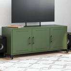 vidaXL Tv-meubel 100,5x39x43,5 cm staal olijfgroen, Huis en Inrichting, Kasten | Televisiemeubels, Verzenden, Nieuw, Metaal