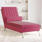 vidaXL Massage chaise longue met bolster fluweel wijnrood, Verzenden, Nieuw