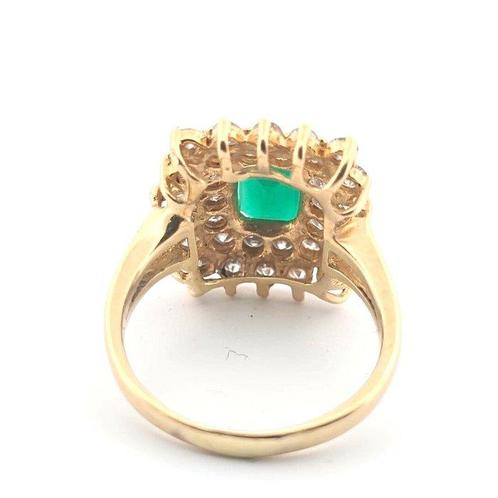 Ring - 18 karaat Geel goud - 1.80ct. tw. Smaragd - Diamant, Sieraden, Tassen en Uiterlijk, Ringen
