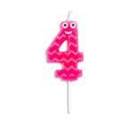 Kaars 4 Jaar Meisje 4,9cm, Verzenden, Nieuw