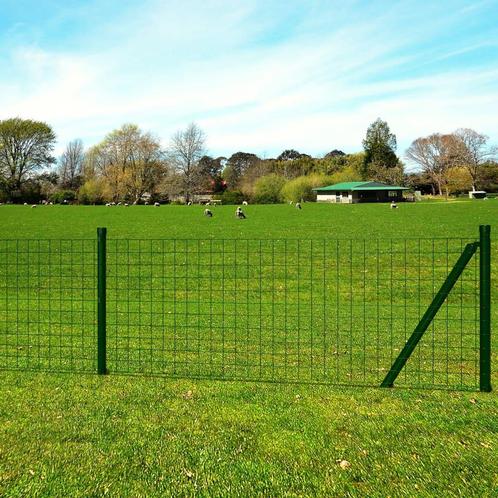 vidaXL Eurohek 10x0,8 m staal groen, Tuin en Terras, Schuttingen, Nieuw, IJzer, Minder dan 1 meter, Verzenden