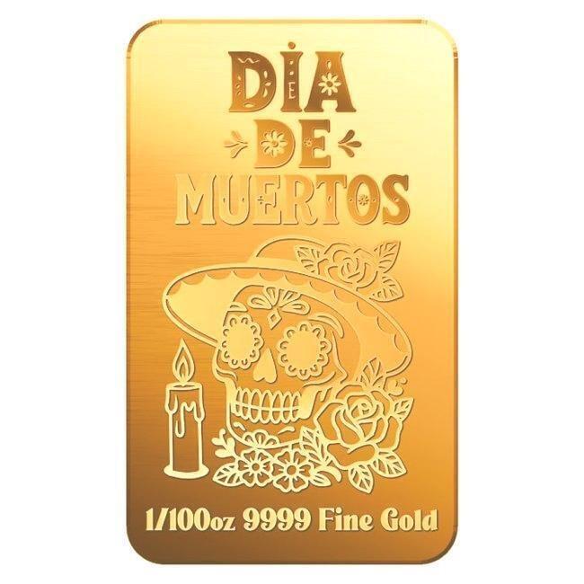Zwitserland. 1/100 oz 9999 Fine Gold Bar Dia de Muertos, Postzegels en Munten, Edelmetalen en Baren