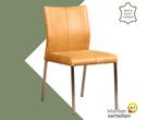 Leren eetkamerstoel Basic - Vintage Cognac (cognac) - Poten, Huis en Inrichting, Stoelen, Bruin, Nieuw, Leer, Ophalen of Verzenden