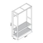 [en.casa] Kledingkast Herøy open kast 165x100x35 cm bamboe, Huis en Inrichting, Kasten | Kledingkasten, Verzenden, Nieuw