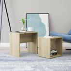 vidaXL Salontafelset 48x30x45 cm bewerkt hout sonoma, Huis en Inrichting, Tafels | Salontafels, Minder dan 50 cm, 50 tot 100 cm