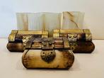 Glasses made of natural onyx and boxes made of bone,
