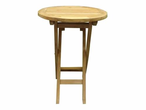 Klaptafel 60 cm rond teak, Tuin en Terras, Tuintafels, Nieuw, Teakhout, Ophalen of Verzenden