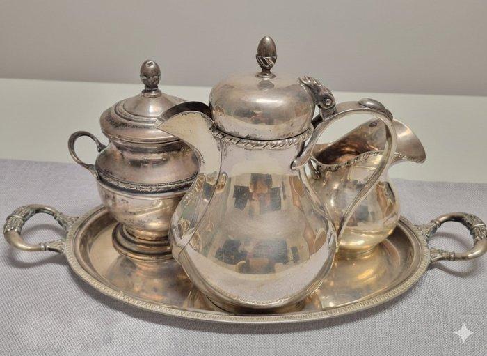 Koffie- en theeservies (4) - Servizio - .800 zilver, Antiek en Kunst, Antiek | Goud en Zilver