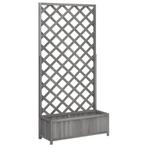 Grijze Plantenbak met Latwerk - Tweedekansje! -40% Korting, Tuin en Terras, Nieuw, Ophalen of Verzenden, 60 tot 100 cm, 60 cm of meer