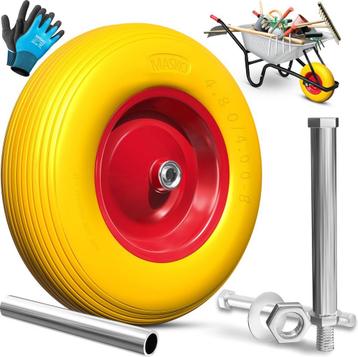 PU Kruiwagenwiel - massief rubber 4.80/4.00-8 Ø 390mm - beschikbaar voor biedingen