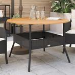 vidaXL Tuintafel met acaciahouten blad Ø110x71 cm poly, Tuin en Terras, Tuintafels, Verzenden, Nieuw