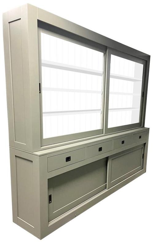 Buffetkast Engels groen - wit Epse 260cm soft close, Huis en Inrichting, Kasten | Buffetkasten, Ophalen of Verzenden