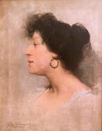 Michelangelo Melano (1867-1915) - Profilo femminile, Antiek en Kunst