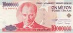 1999 Turkey P 214 10 000 000 Lira L 1970 Xf, Postzegels en Munten, Bankbiljetten | Europa | Niet-Eurobiljetten, Verzenden