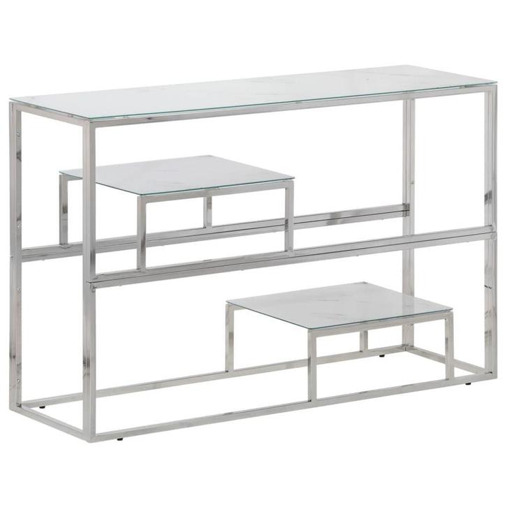 Wandtafel RVS/Glas | Gebruikt | 51% Korting, Huis en Inrichting, Woonaccessoires | Wandplanken en Boekenplanken, Nieuw, Ophalen of Verzenden