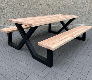 Houten Douglas Picknicktafel Model X - beschikbaar voor biedingen