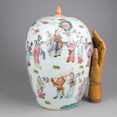 dekselvaas - Porselein - China - Grote Famille Rose-vaas, Antiek en Kunst, Antiek | Overige Antiek