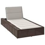 vidaXL Ligbed met zwevend kussen poly rattan bruin, Tuin en Terras, Ligbedden, Verzenden, Nieuw