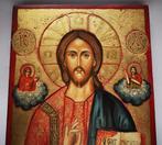 Icoon - Russisch handgeschilderd icoon Jezus Pantokrator,, Antiek en Kunst