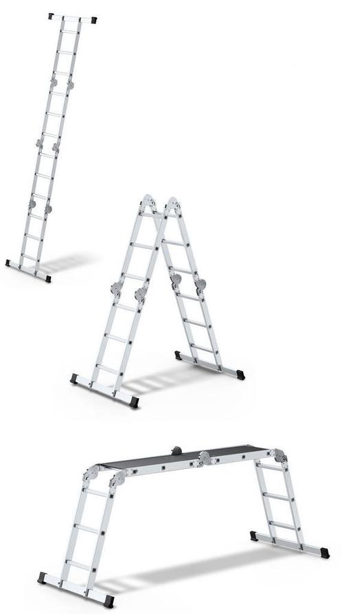 Vouwladder 4 x 3 treden met platform, Doe-het-zelf en Verbouw, Ladders en Trappen, Ladder, Nieuw, Opvouwbaar of Inschuifbaar, Ophalen of Verzenden