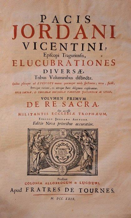 Pacis Jordani Vicentini - Elucubrationes diversæ, Tribus, Antiek en Kunst, Antiek | Boeken en Bijbels