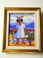 Wanddecoratie (4) - Dominica - Kleurenafdruk op linnen, Antiek en Kunst