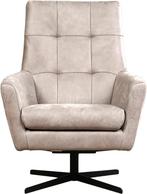 Lichtgrijze leren moderne draaifauteuils - Kenia Leer Light, Huis en Inrichting, Fauteuils, Nieuw, Ophalen of Verzenden, 75 tot 100 cm