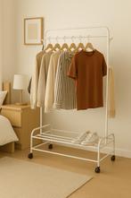 Kledingrek met wieltjes | Metaal | 110x55x165cm | Wit, Kleding | Dames, Kledingrekken, Verzenden, Nieuw