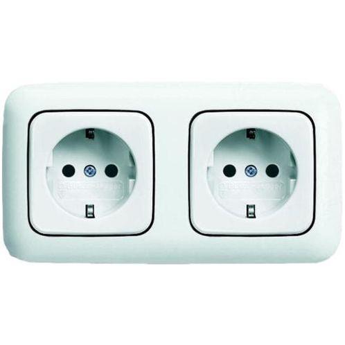 Busch Jaeger Reflex Si 2-voudige wandcontactdoos met, Doe-het-zelf en Verbouw, Elektra en Kabels, Nieuw, Ophalen of Verzenden